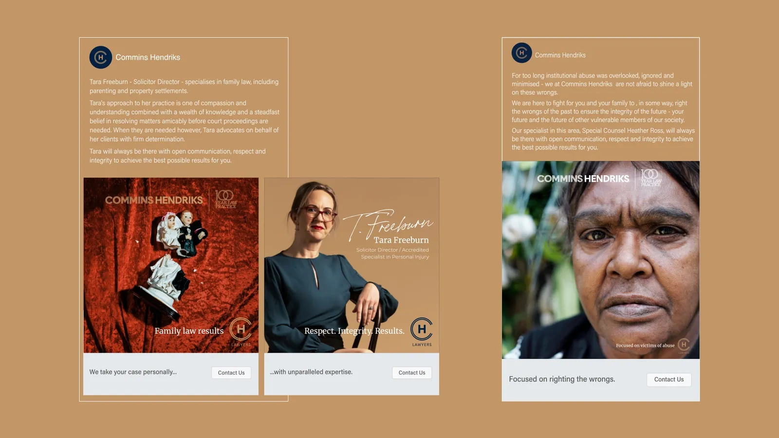 Commins Hendriks: lawyer profile pages on the website
