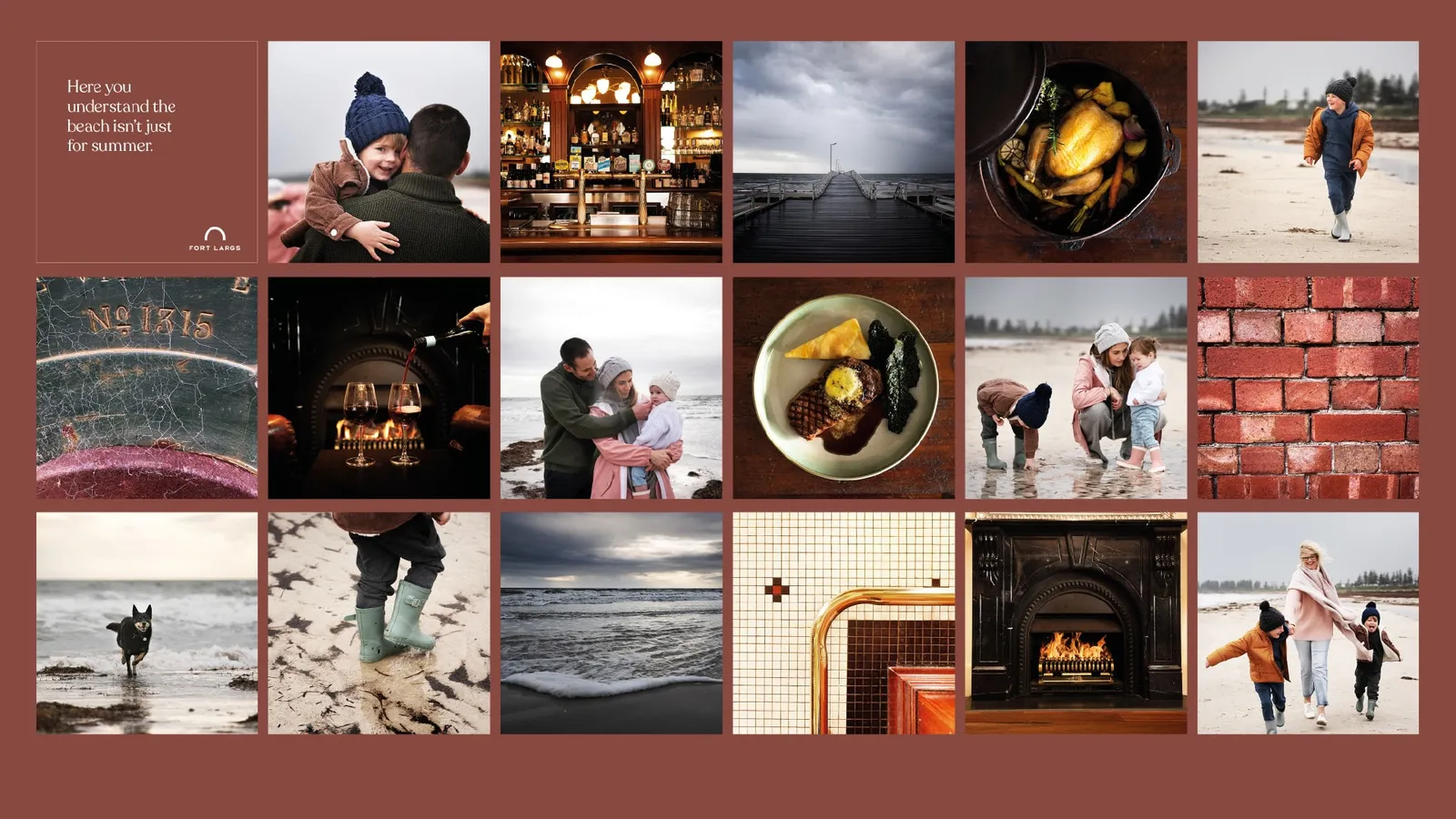 Fort Largs: here you understand the beach isn't just for summer, brand image grid