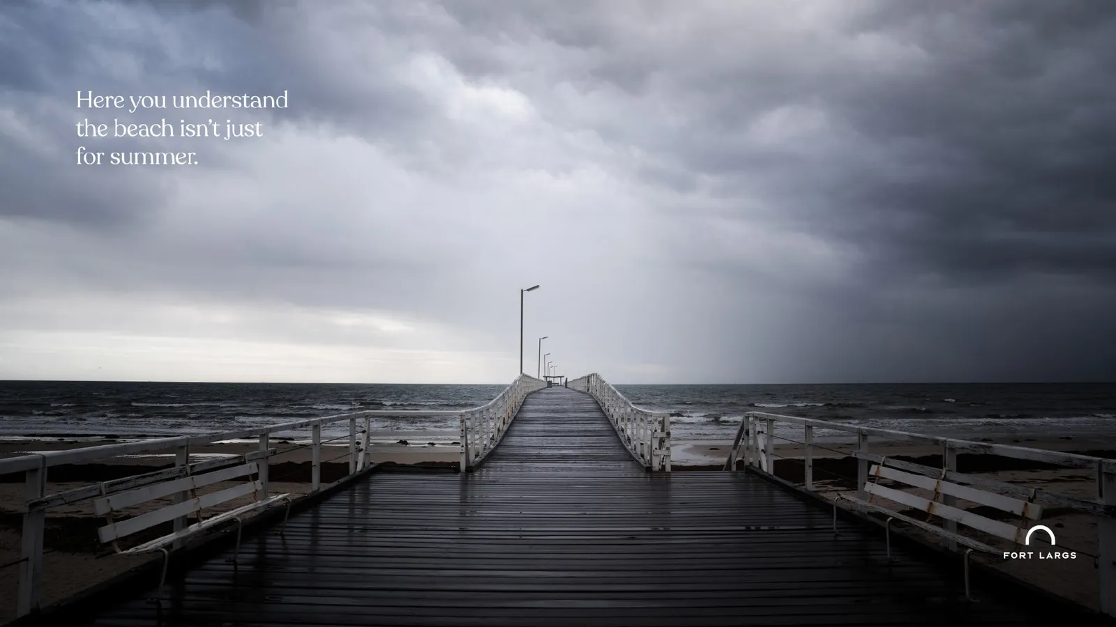Fort Largs: the jetty under storm clouds